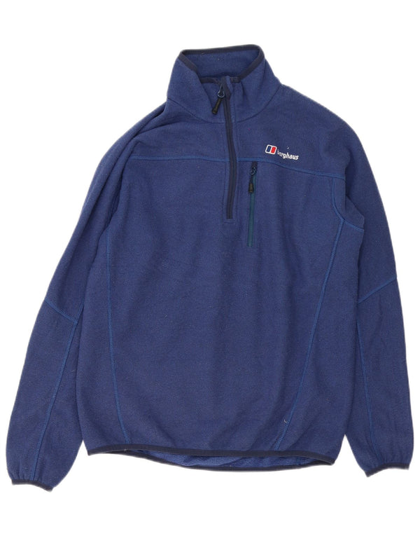 Berghaus Mens Zip Neck Sweatshirt Jumper Small Navy Blue Polyester