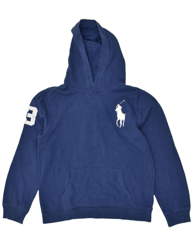 POLO RALPH LAUREN Boys Graphic Hoodie Jumper 15-16 Years XL Navy Blue | Vintage Polo Ralph Lauren | Thrift | Second-Hand Polo Ralph Lauren | Used Clothing | Messina Hembry 