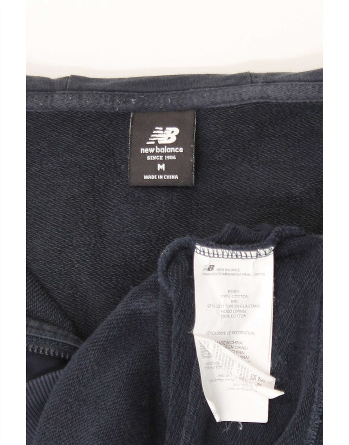New Balance Mens Zip Hoodie Sweater Medium Navy Blue Cotton