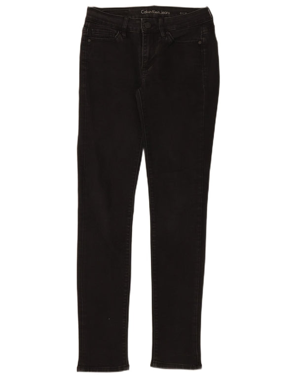 Calvin Klein Womens Skinny Jeans US 0 XS W26 L30 Black Cotton
