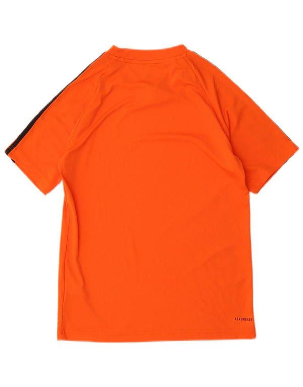 Adidas Boys Aeroready T-Shirt Top 11-12 Years Orange Polyester