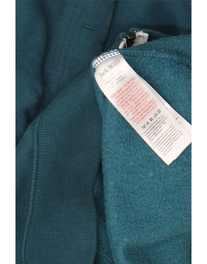 Jack Wills Mens Zip Hoodie Sweater Medium Turquoise Cotton