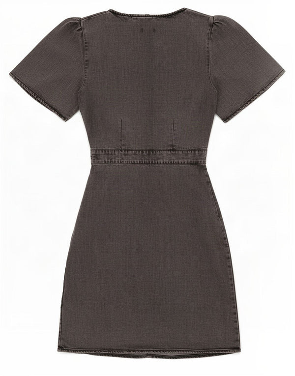 Superdry Womens Denim Dress UK 10 Small Grey Lyocell
