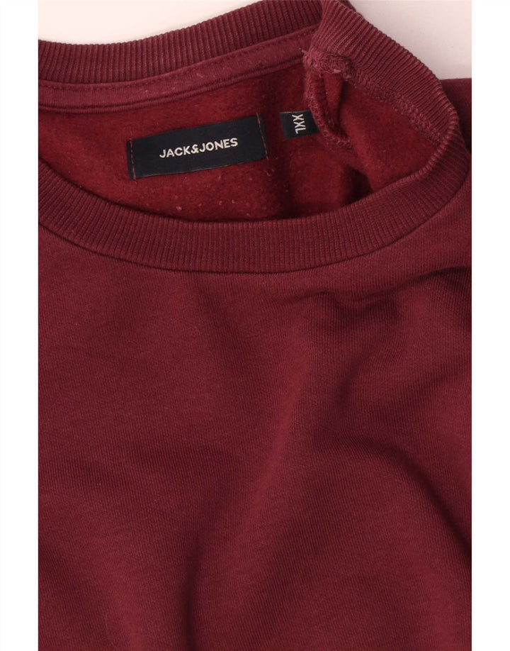 Jack & Jones Mens Sweatshirt Jumper 2XL Maroon Cotton