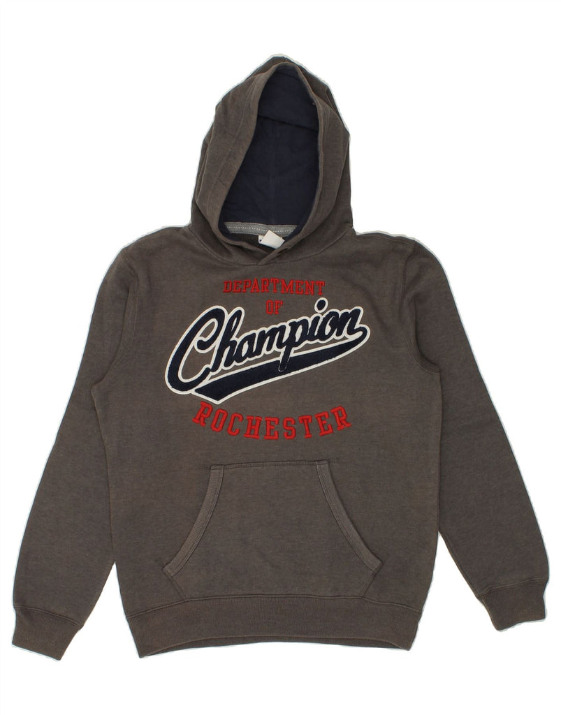 CHAMPION Mens Rochester Graphic Hoodie Jumper Small Grey Cotton Vintage Champion and Second-Hand Champion from Messina Hembry 