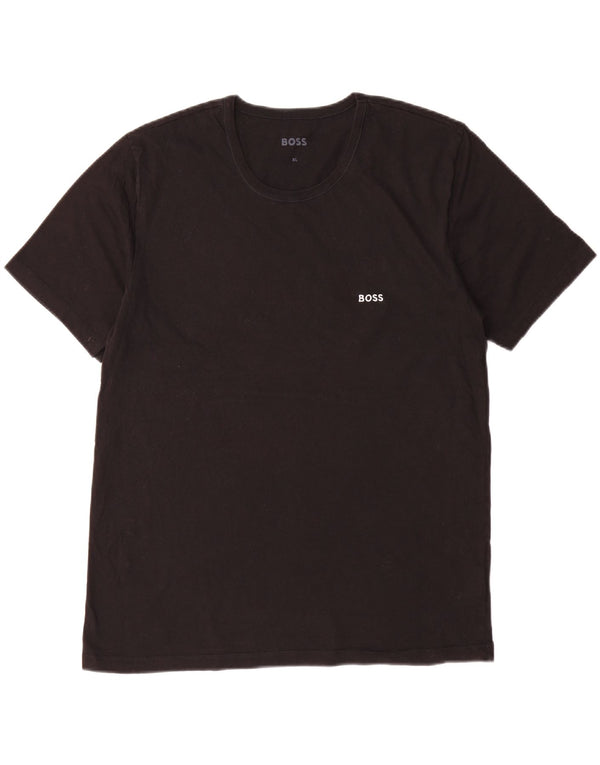 Hugo Boss Mens T-Shirt Top XL Black Cotton