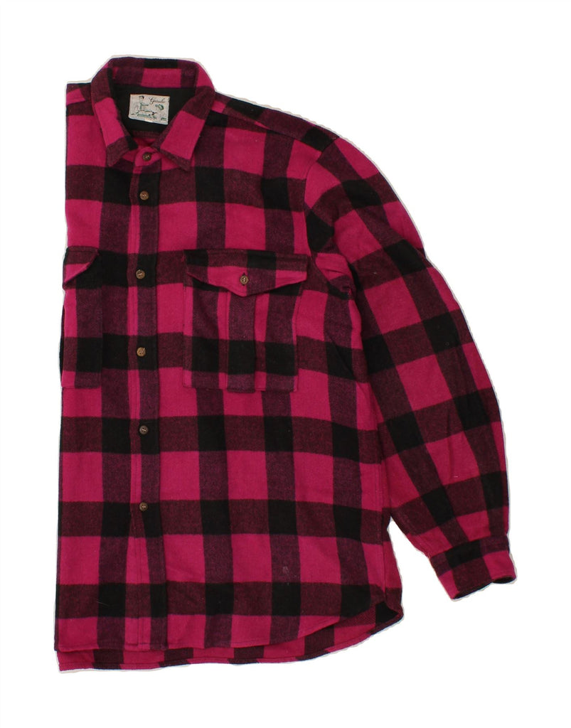 VINTAGE Mens Flannel Shirt XL Pink Check Vintage Vintage and Second-Hand Vintage from Messina Hembry 