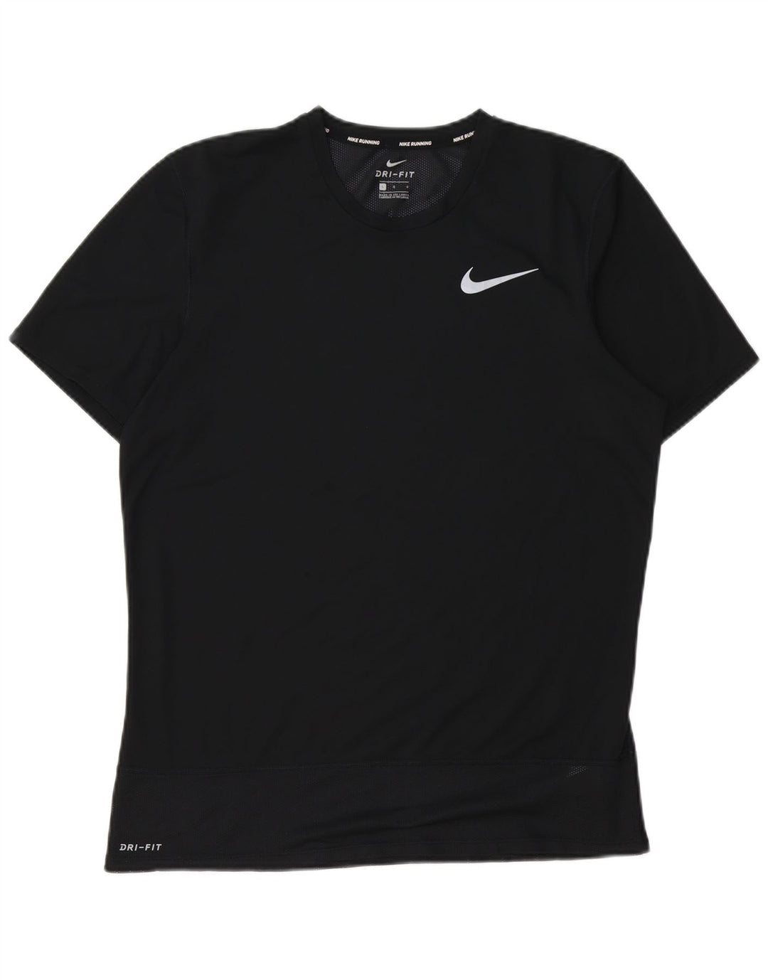 Nike Mens Dri Fit T-Shirt Top Large Black Polyester