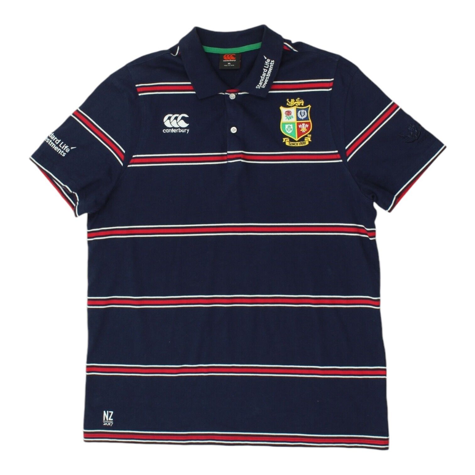 British Irish Lions Canterbury Mens Navy Polo Shirt Rugby Sportswear VTG