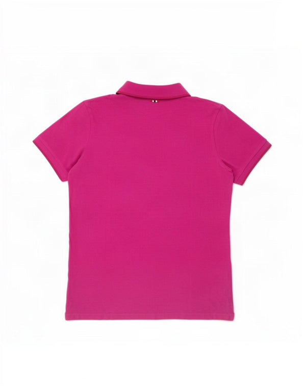 Napapijri Womens Polo Shirt UK 14 Medium Pink Cotton