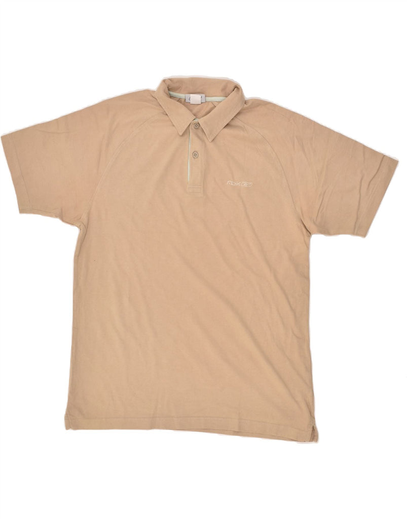 REEBOK Mens Polo Shirt Medium Beige Cotton Vintage Reebok and Second-Hand Reebok from Messina Hembry 