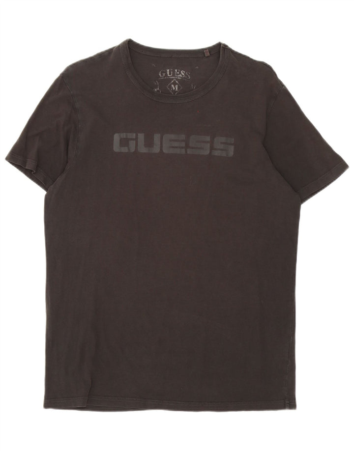 Guess Mens Graphic T-Shirt Top Medium Black Cotton