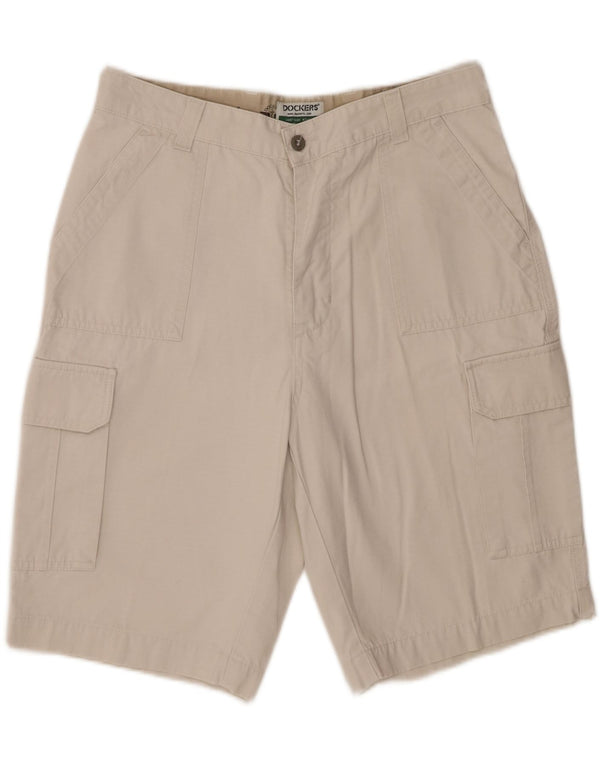 Dockers Womens Cargo Shorts W33 Medium Off White Cotton