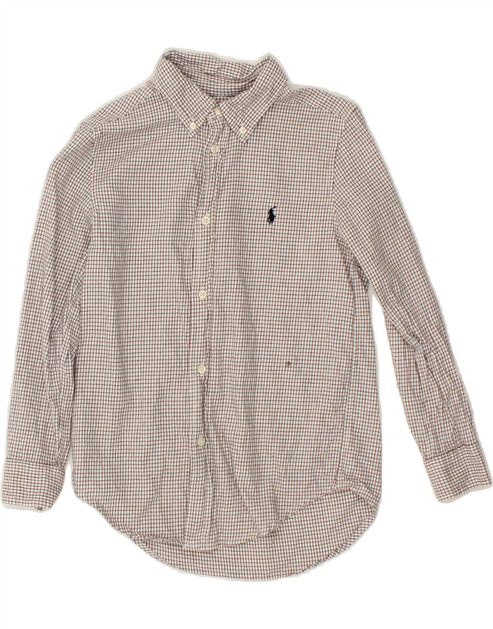 POLO RALPH LAUREN Boys Shirt 6-7 Years Grey Check Cotton Vintage Polo Ralph Lauren and Second-Hand Polo Ralph Lauren from Messina Hembry 
