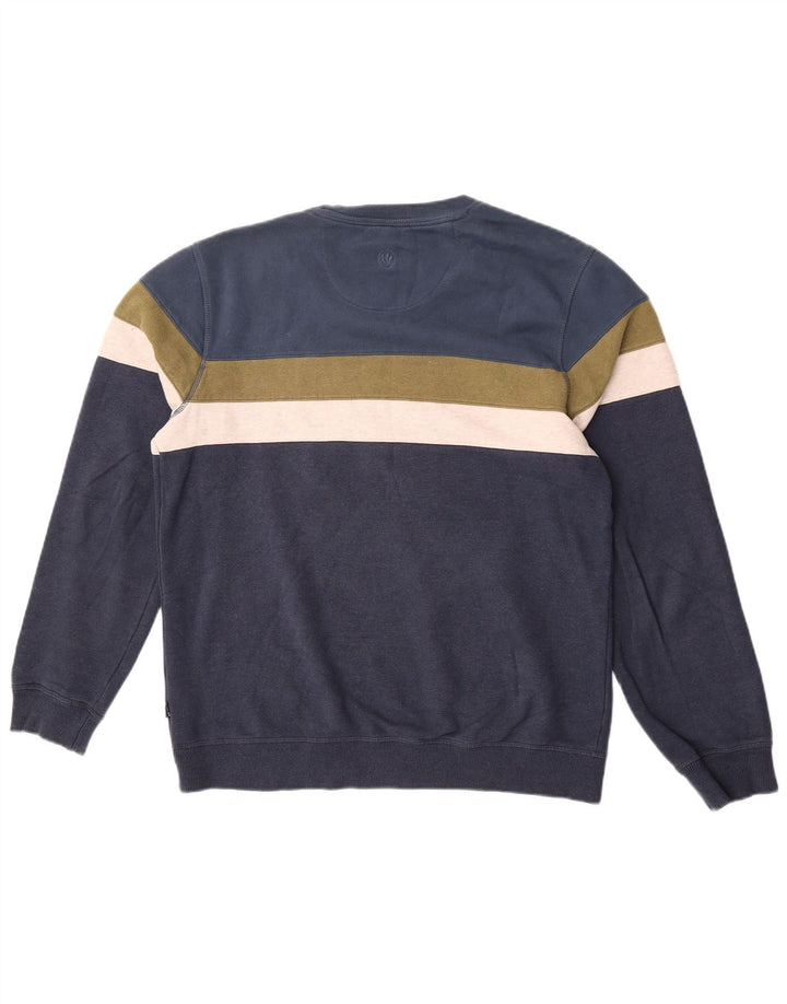 Fat Face Mens Sweatshirt Jumper Medium Navy Blue Colourblock Cotton
