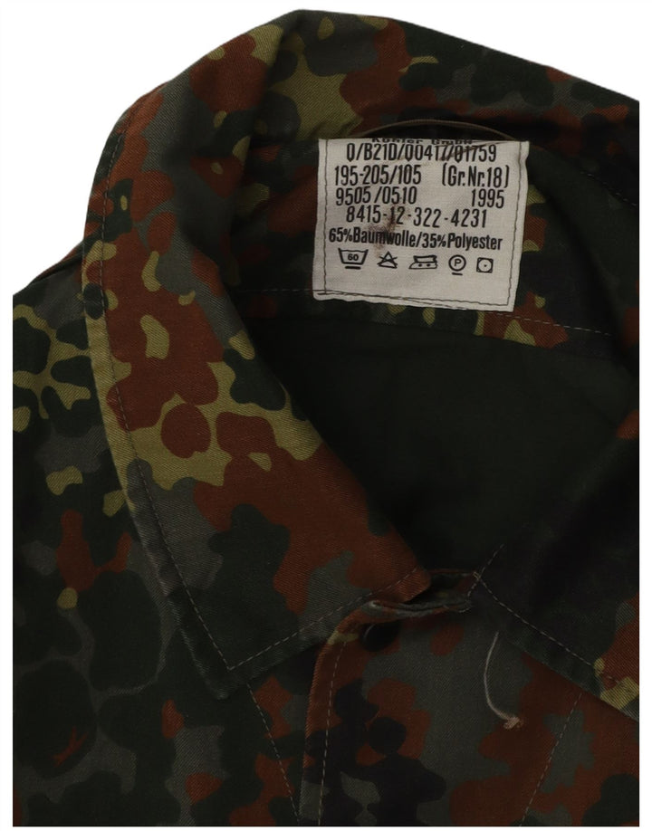 VINTAGE Mens Military Jacket UK 38 Medium Khaki Camouflage Cotton