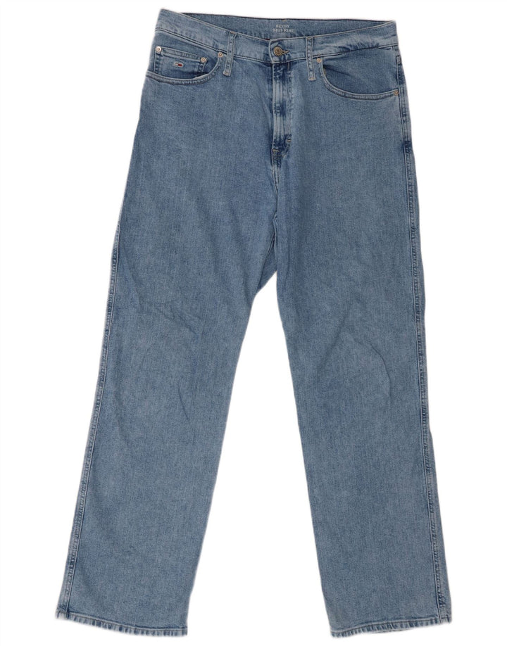TOMMY HILFIGER Mens Mid Rise Straight Jeans W31 L32 Blue Cotton