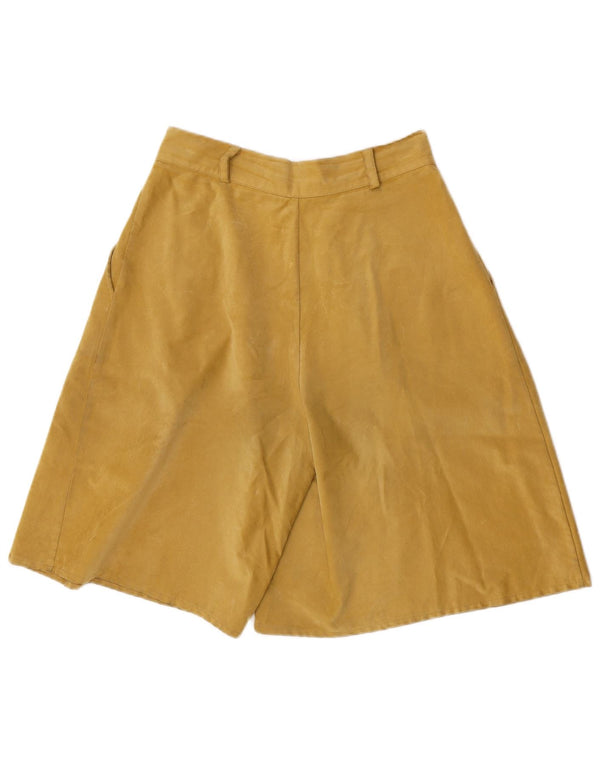 Vintage Womens High Waist Pegged Casual Shorts Large W30 Yellow Polyester