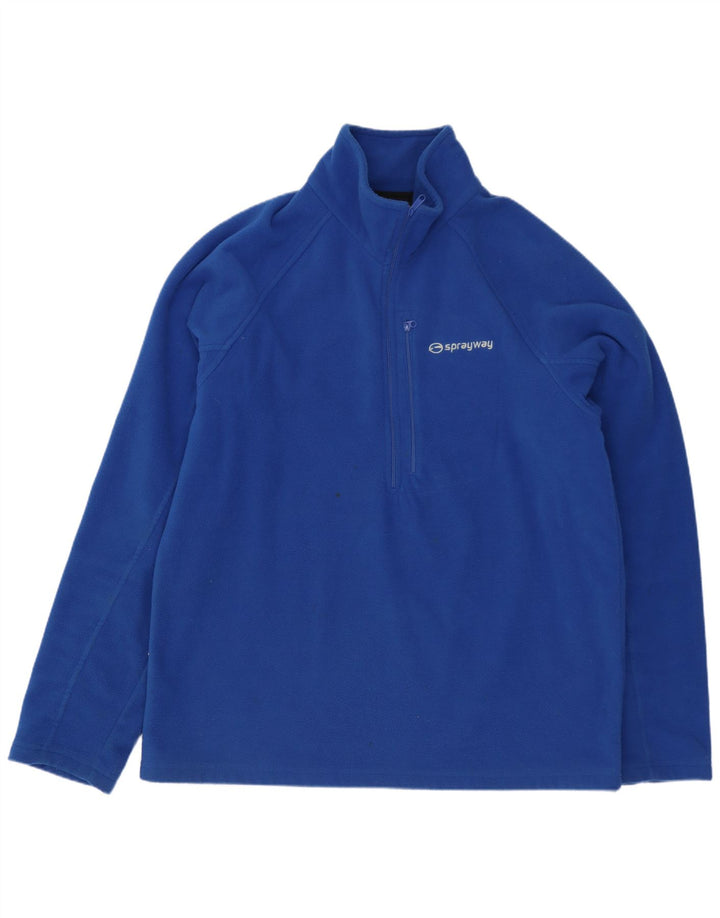 Sprayway Mens Zip Neck Fleece Jumper Medium Blue Polyester