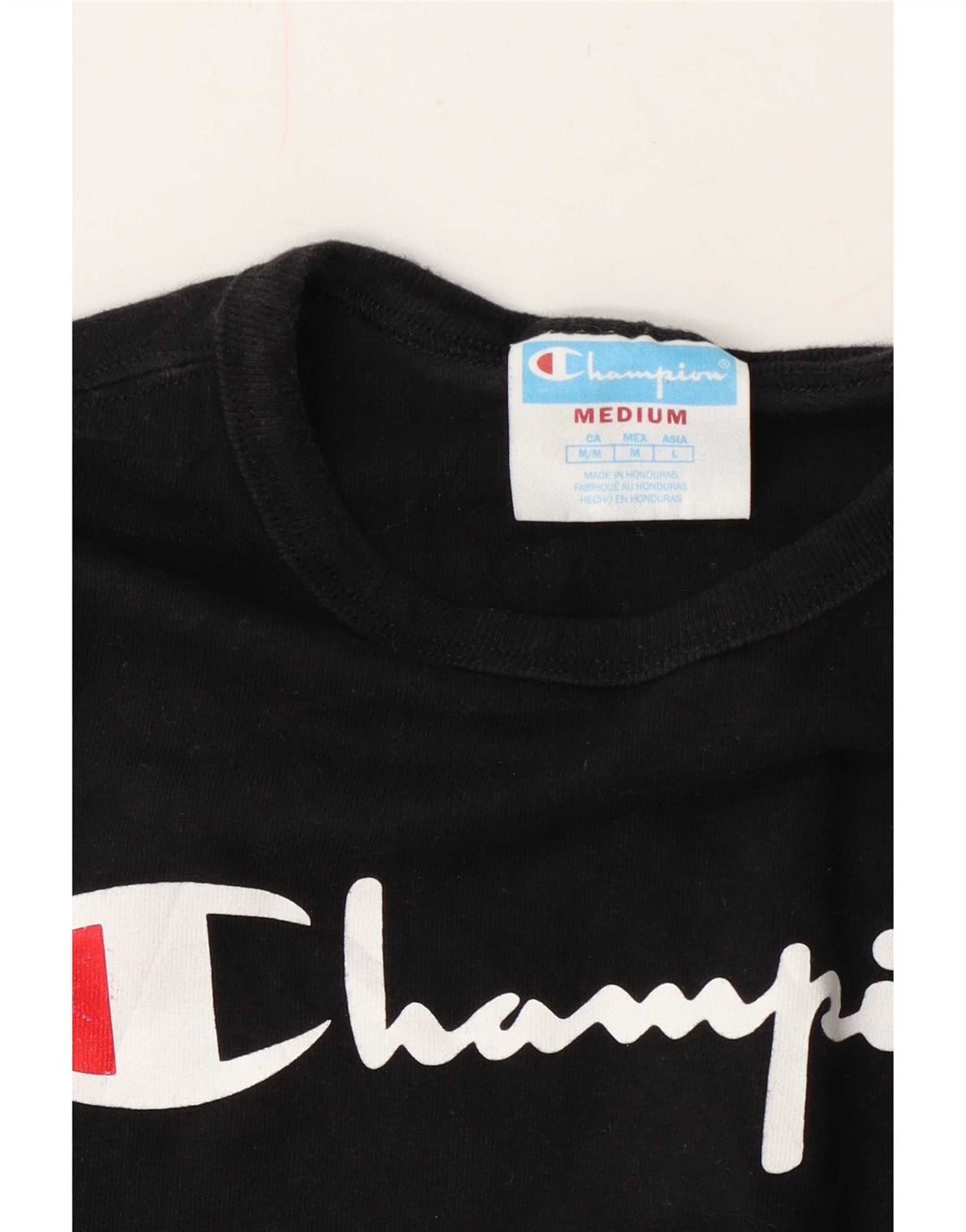 Champion Womens Graphic T-Shirt Top UK 14 Medium Black