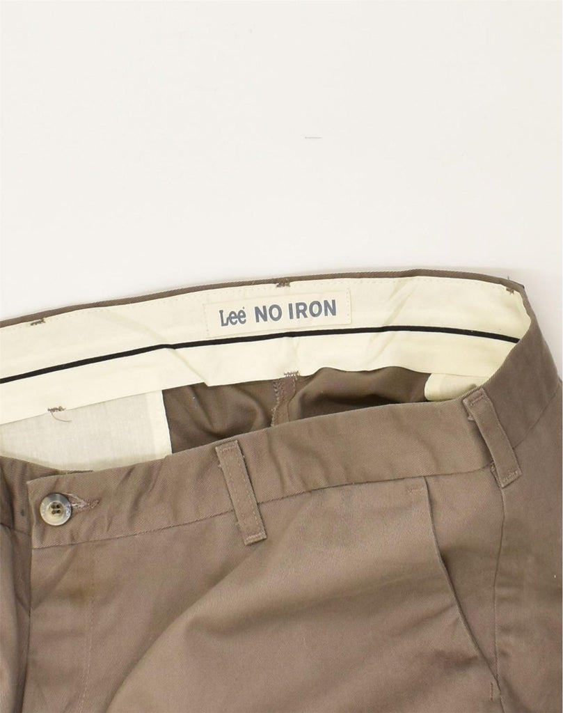 LEE Mens NON - IRON Straight Casual Trousers W40 L29 Brown Cotton | Vintage Lee | Thrift | Second-Hand Lee | Used Clothing | Messina Hembry 