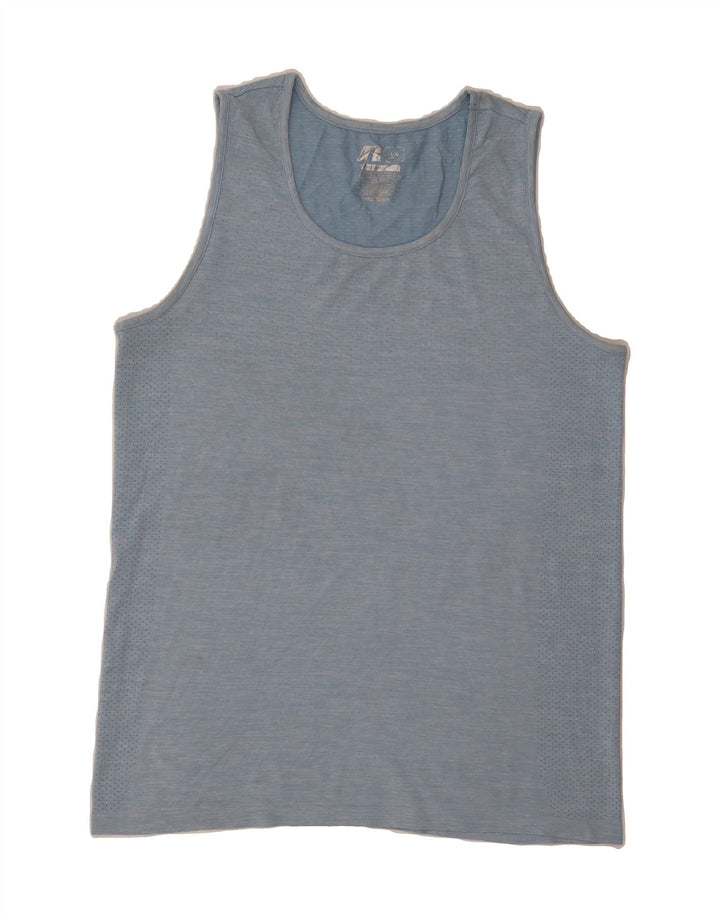 RUSSELL ATHLETIC Mens Vest Top UK 42/44 Large Blue Nylon Vintage Russell Athletic and Second-Hand Russell Athletic from Messina Hembry 