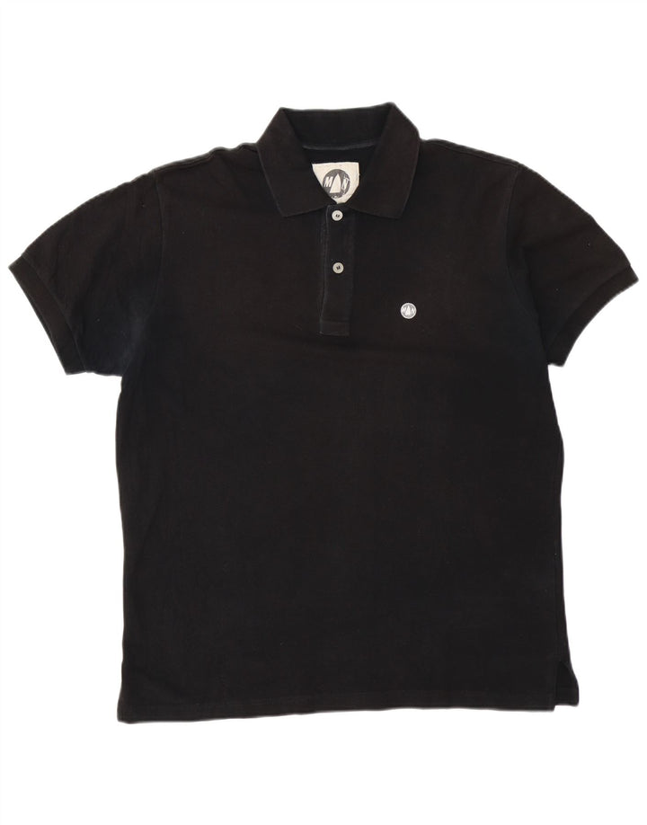 MURPHY & NYE Mens Chicago Polo Shirt Large Black Cotton