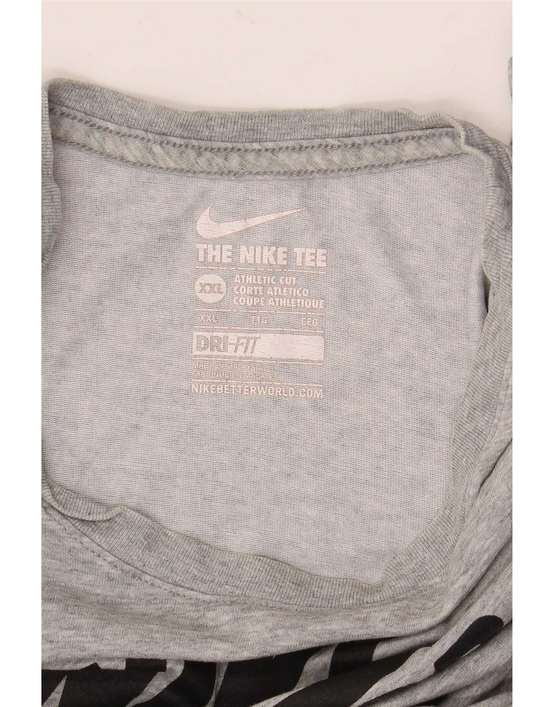 Nike Mens Athletic Cut Graphic T-Shirt Top 2XL Grey Flecked