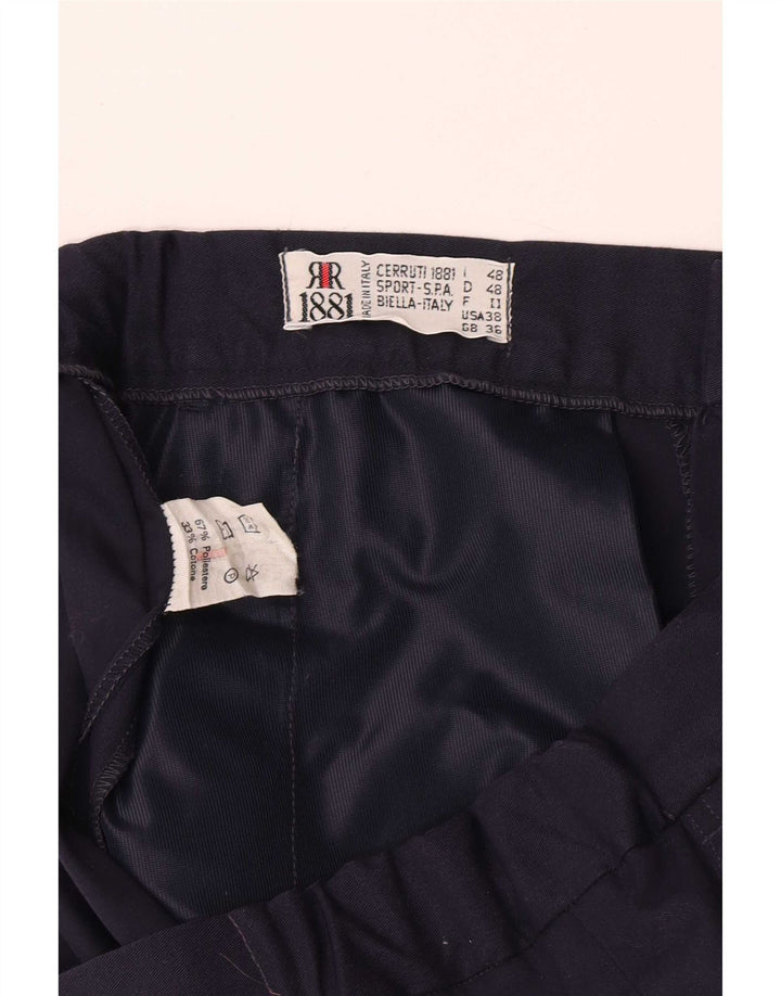 Cerruti 1881 Mens Pegged Chino Shorts IT 48 Medium W30  Navy Blue Polyester