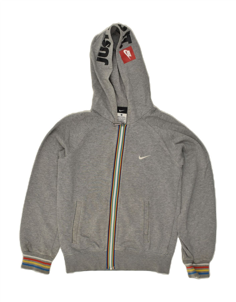 NIKE Boys Graphic Zip Hoodie Sweater 10-11 Years Medium  Grey Cotton | Vintage Nike | Thrift | Second-Hand Nike | Used Clothing | Messina Hembry 