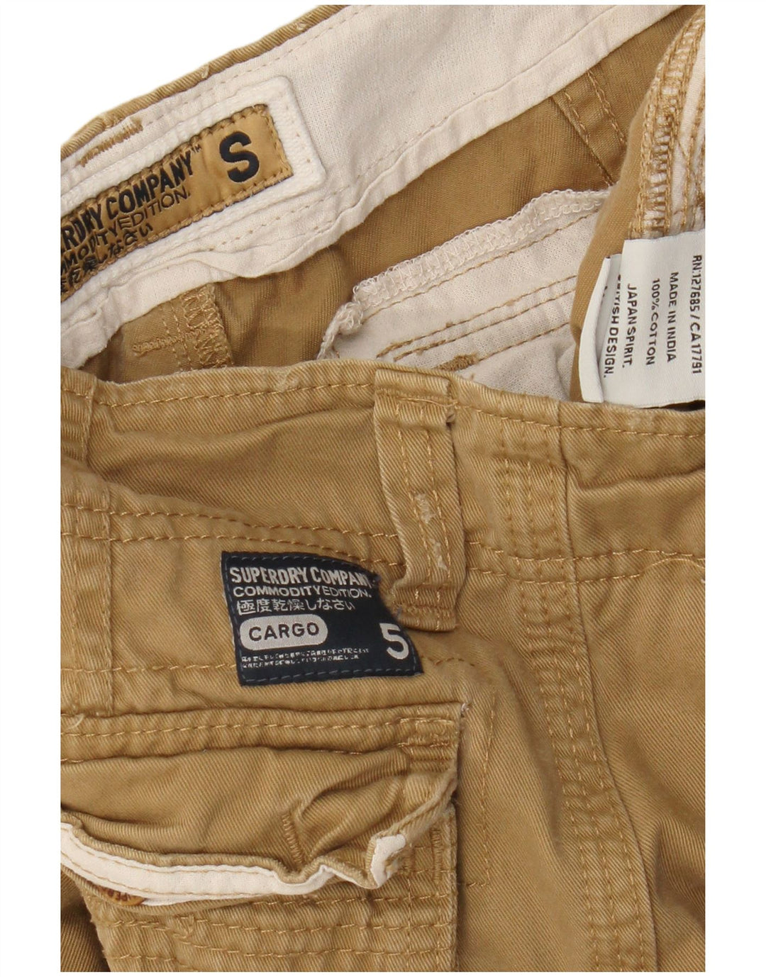 Superdry Mens Cargo Shorts Small W29  Beige Cotton