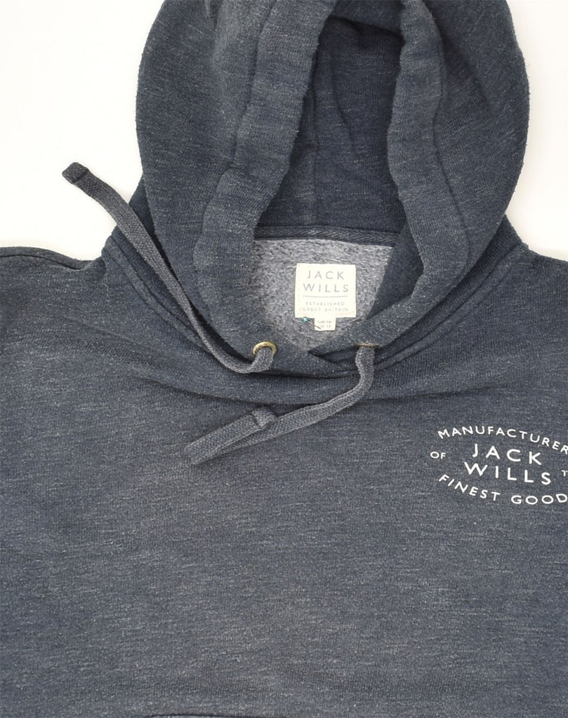 JACK WILLS Womens Oversized Hoodie Jumper UK 16 Large Navy Blue Polyester | Vintage Jack Wills | Thrift | Second-Hand Jack Wills | Used Clothing | Messina Hembry 