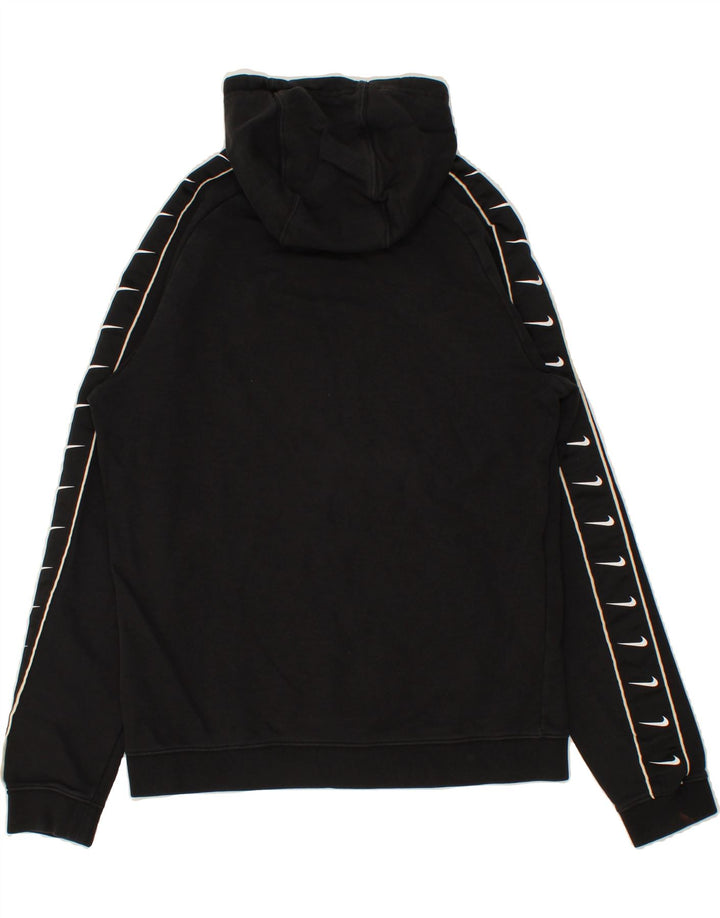 NIKE Mens Graphic Hoodie Jumper Medium Black Cotton