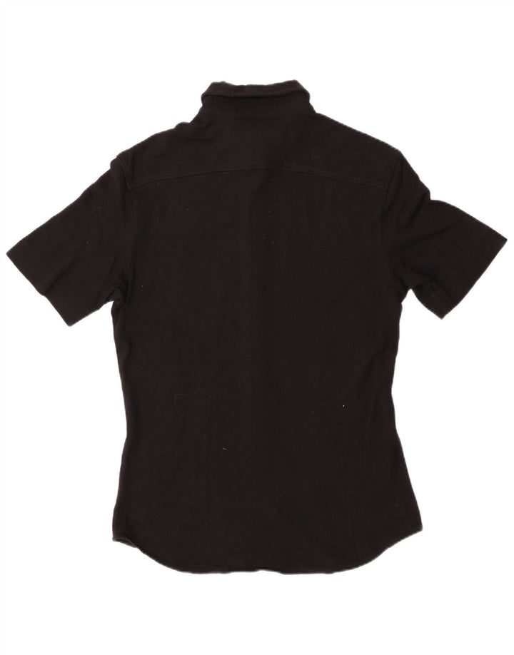 Versace Womens Short Sleeve Shirt UK 14 Large Black