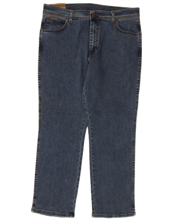 Wrangler Mens Straight Jeans W38 L30 Blue Cotton