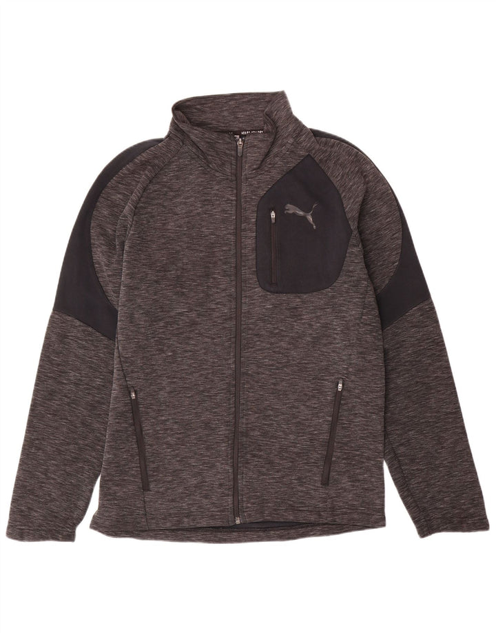 PUMA Mens Tracksuit Top Jacket Medium Grey Colourblock Cotton