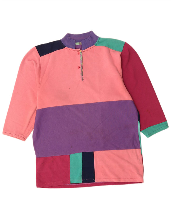 VINTAGE Womens Sweatshirt Jumper UK 18 XL Multicoloured Colourblock