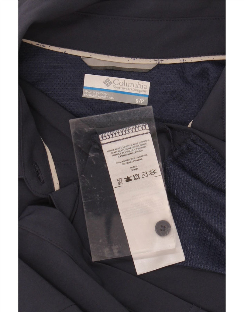 COLUMBIA Womens Pullover Shirt UK 10 Small Navy Blue Polyester Vintage Columbia and Second-Hand Columbia from Messina Hembry 