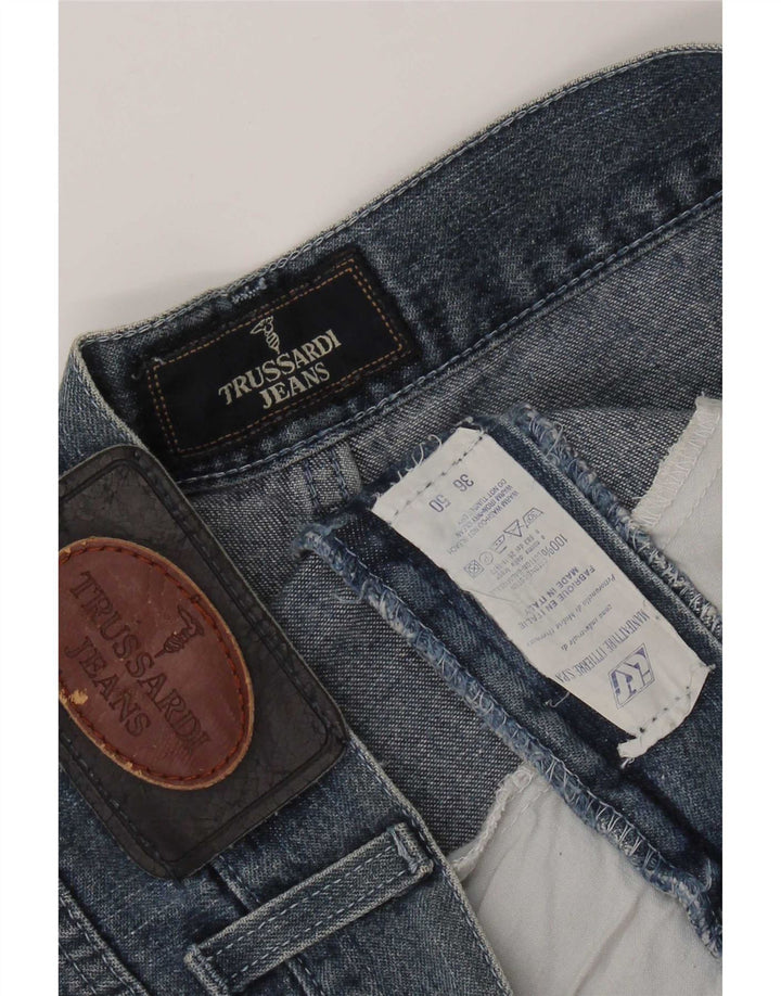 Trussardi Mens Tapered Jeans W36 L34 Blue Cotton
