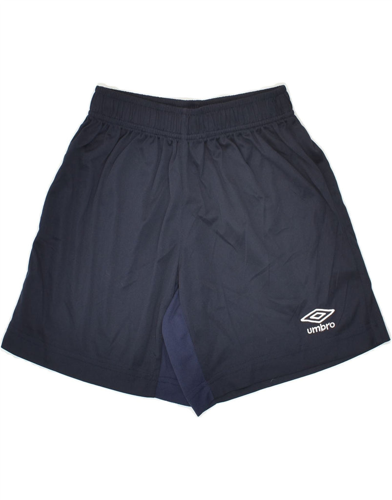 UMBRO Boys Sport Shorts 5-6 Years 2XS  Navy Blue Polyester | Vintage Umbro | Thrift | Second-Hand Umbro | Used Clothing | Messina Hembry 