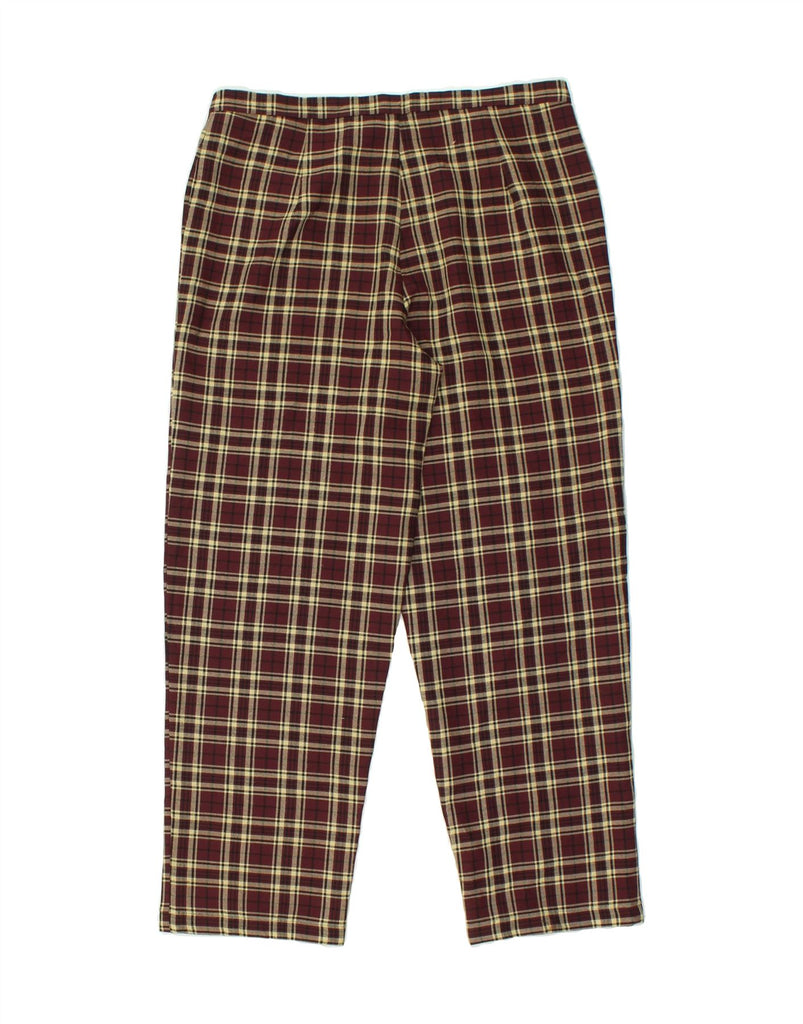 VINTAGE Womens Straight Casual Trousers IT 48 XL W36 L27 Maroon Check Vintage Vintage and Second-Hand Vintage from Messina Hembry 