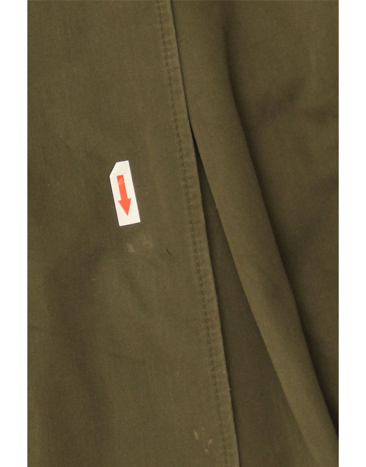 Marks & Spencer Womens Double Breasted Trench Coat UK 14 Large Khaki Cotton