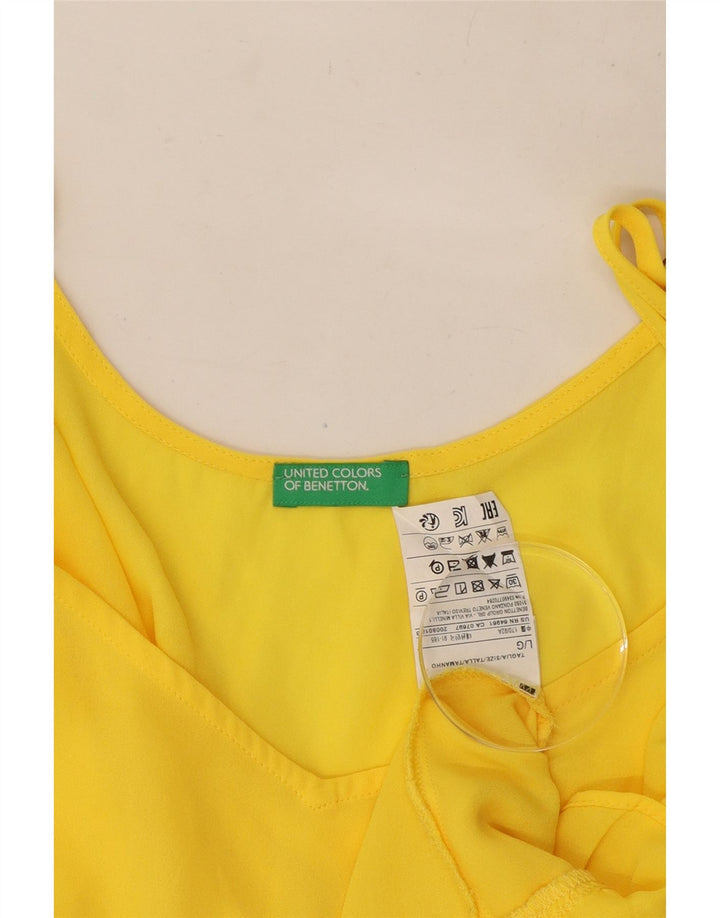 Benetton Womens Cami Top UK 16 Large Yellow Polyester