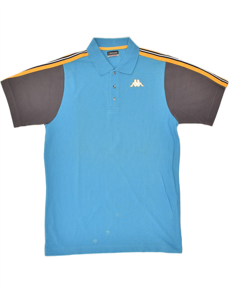 KAPPA Mens Polo Shirt Large Blue Colourblock Cotton | Vintage Kappa | Thrift | Second-Hand Kappa | Used Clothing | Messina Hembry 