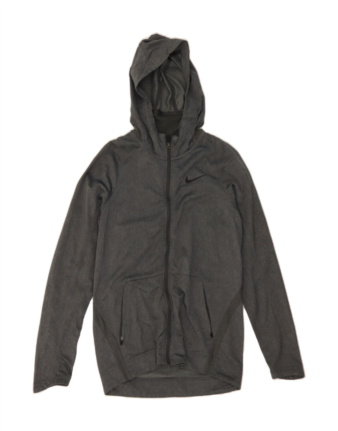 NIKE Womens Dri Fit Zip Hoodie Sweater UK 10 Small Grey Polyester Vintage Nike and Second-Hand Nike from Messina Hembry 