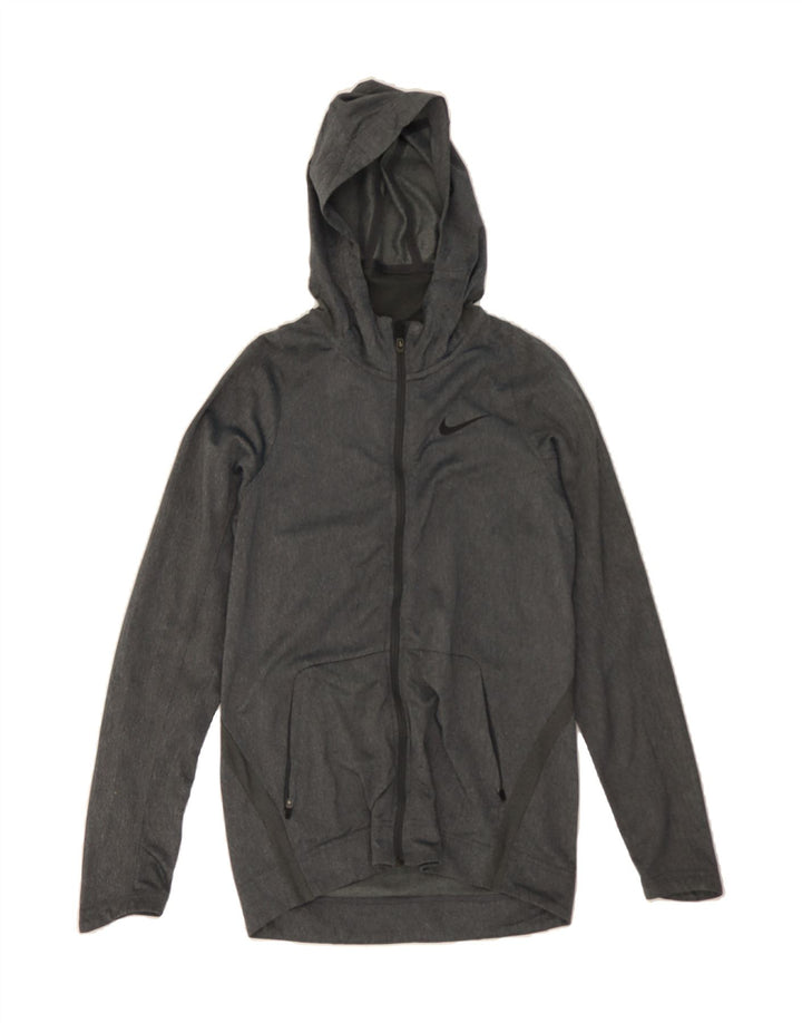 NIKE Womens Dri Fit Zip Hoodie Sweater UK 10 Small Grey Polyester Vintage Nike and Second-Hand Nike from Messina Hembry 