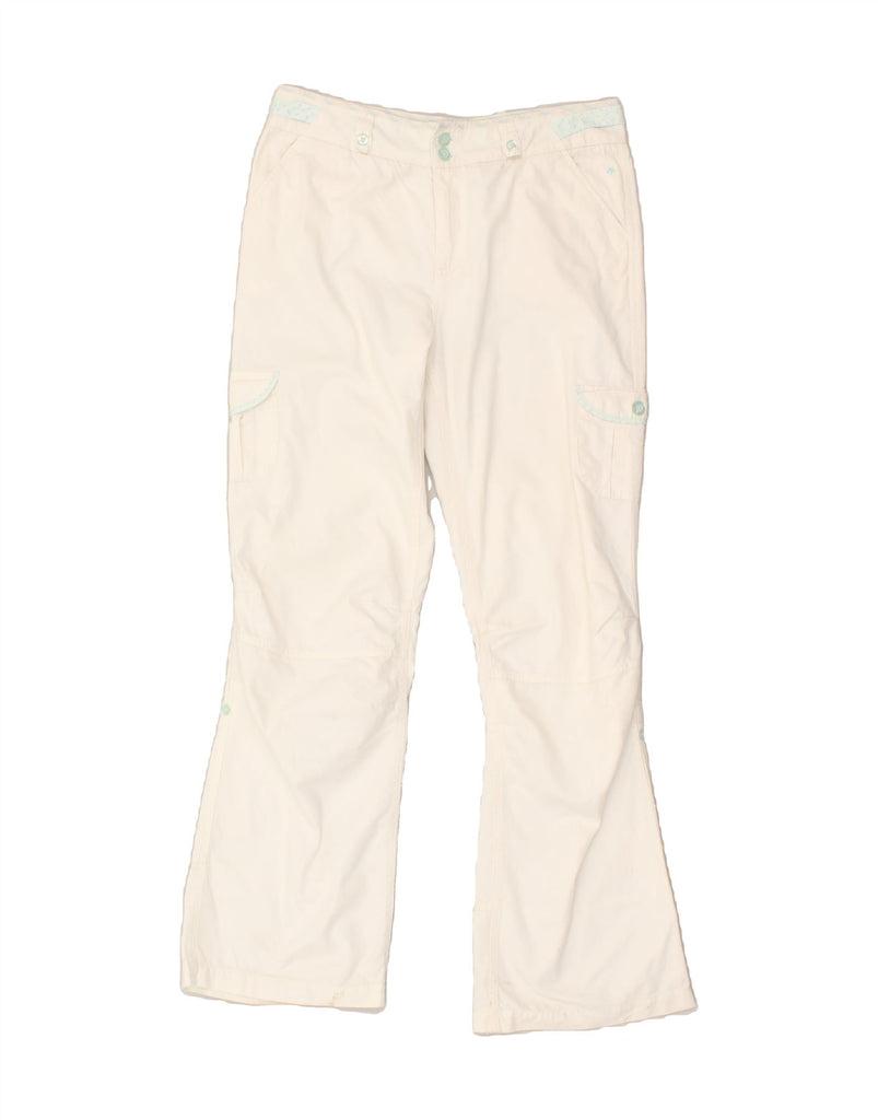 JOULES Womens Bootcut Cargo Trousers UK 10 Small W29 L29 White Cotton | Vintage Joules | Thrift | Second-Hand Joules | Used Clothing | Messina Hembry 