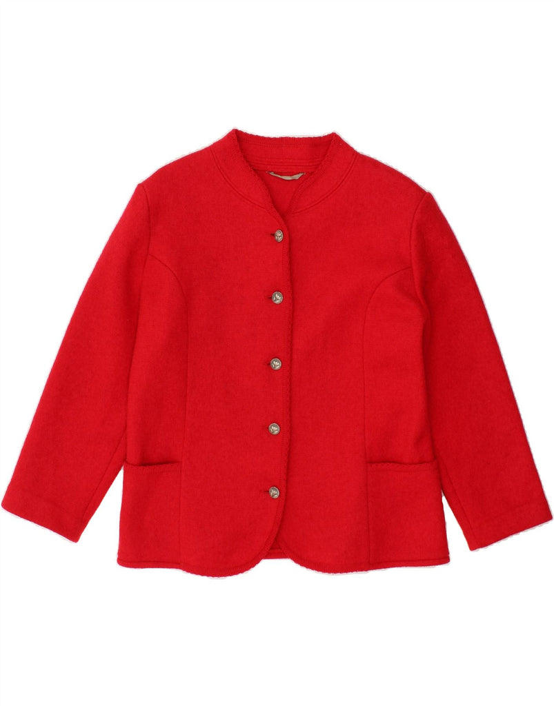 VINTAGE Womens 5 Button Blazer Jacket UK 12 Medium Red Wool Vintage Vintage and Second-Hand Vintage from Messina Hembry 