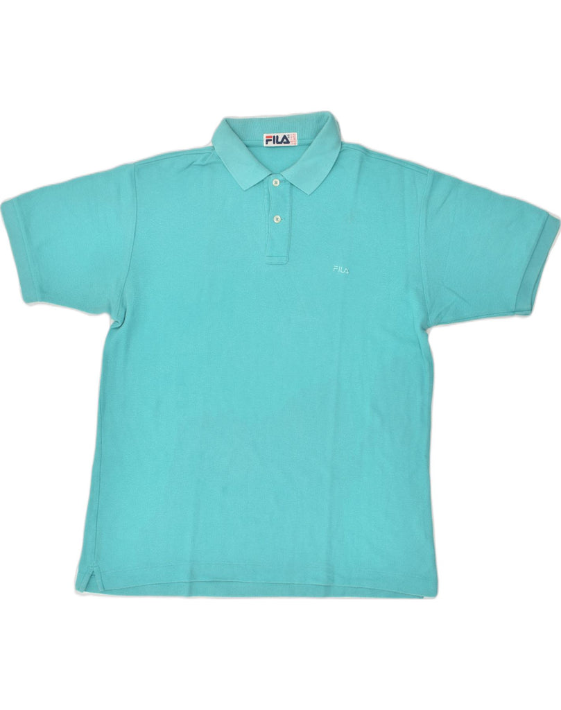 FILA Mens Polo Shirt US 42 Large Turquoise Cotton | Vintage Fila | Thrift | Second-Hand Fila | Used Clothing | Messina Hembry 