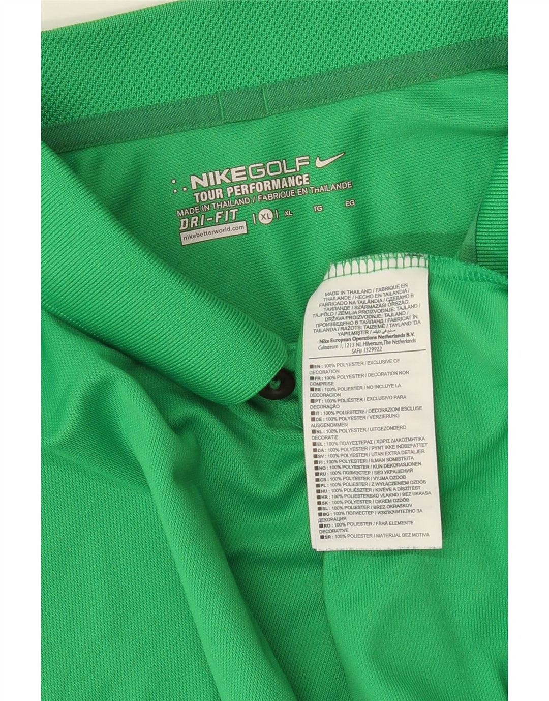 NIKE Mens Dri Fit Polo Shirt XL Green Polyester